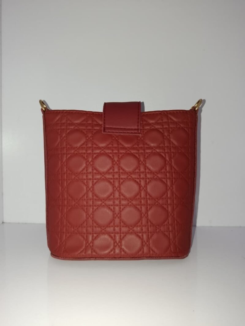 Trendy Maroon Quilted Crossbody Bag with Gold Chain & Buckle