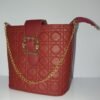 Trendy Maroon Quilted Crossbody Bag with Gold Chain & Buckle