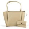 Classic Cream Tote Bag with Matching Pouch