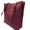 Large Maroon Black Tote Bag for Women – Textured Shoulder Handbag