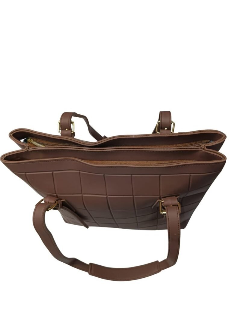 Large Brown Tote Bag for Women – Textured Shoulder Handbag