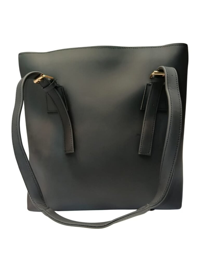 Large Black Tote Bag for Women – Textured Shoulder Handbag