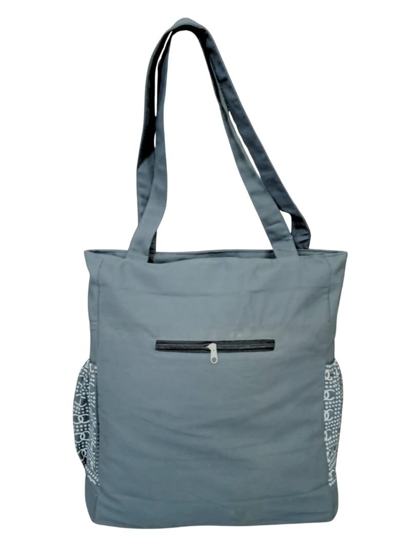 Grey Sequin Heart Tote Bag – Multi-Pocket Shoulder Bag