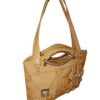Camel Brown Designer Handbag for Women – Stylish Shoulder & Hand Carry Bag with Golden Detailing