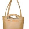 Camel Brown Designer Handbag for Women – Stylish Shoulder & Hand Carry Bag with Golden Detailing