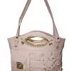 Tea-Pink Designer Handbag for Women – Stylish Shoulder & Hand Carry Bag with Golden Detailing