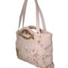 Tea-Pink Designer Handbag for Women – Stylish Shoulder & Hand Carry Bag with Golden Detailing