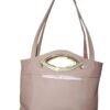Tea-Pink Designer Handbag for Women – Stylish Shoulder & Hand Carry Bag with Golden Detailing