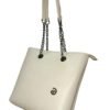 1000340612.jpg Trendy Cream Tote Bag for Women – Stylish Shoulder Handbag with Chain Straps