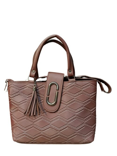 Dark Brown Handbag for Women – Stylish Shoulder & Crossbody Bag with Tassel Charm