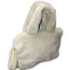 White Faux Fur Handbag for Women with Mini Pouch & Long Strap | Elegant Winter Soft Tote
