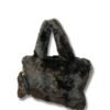 Brown Faux Fur Handbag for Women with Mini Pouch & Long Strap | Elegant Winter Soft Tote