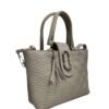 Grey Handbag for Women – Stylish Shoulder & Crossbody Bag with Tassel Charm