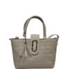Grey Handbag for Women – Stylish Shoulder & Crossbody Bag with Tassel Charm