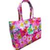 Vibrant Pink Floral Print - Trendy Printed Canvas Tote Bag – Stylish Everyday Carry Bag