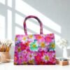 Vibrant Pink Floral Print - Trendy Printed Canvas Tote Bag – Stylish Everyday Carry Bag