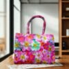 Vibrant Pink Floral Print - Trendy Printed Canvas Tote Bag – Stylish Everyday Carry Bag