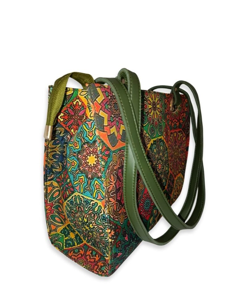 Canvas Mandala Print Tote Bag with Tassel Charm