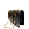 Chic Black Houndstooth Crossbody Bag with Gold Chain Strap for Women