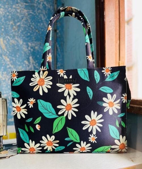 Floral Printed Tote Bag for Women – Trendy Printed Canvas Spacious Handbag | Daily Use Shoulder Bag