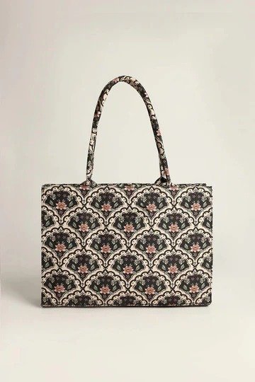 Elegant Vintage Floral Print Tote Bag – Comfortable and Spacious Shoulder Bag | Everyday Use Handbag