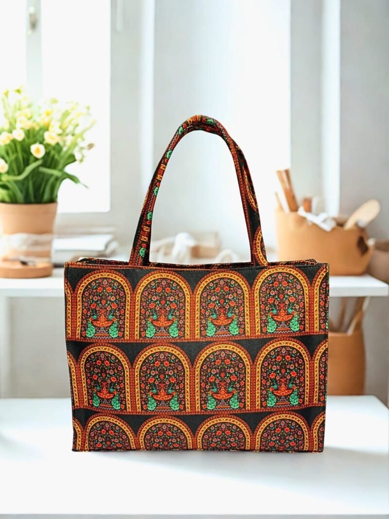Ethnic Arch Pattern Tote Bag – Spacious, Durable & Stylish Everyday Shoulder Bag