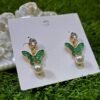 Elegant Butterfly Stud Earrings - Green
