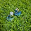 Beautiful Swan Stud Earrings-Blue