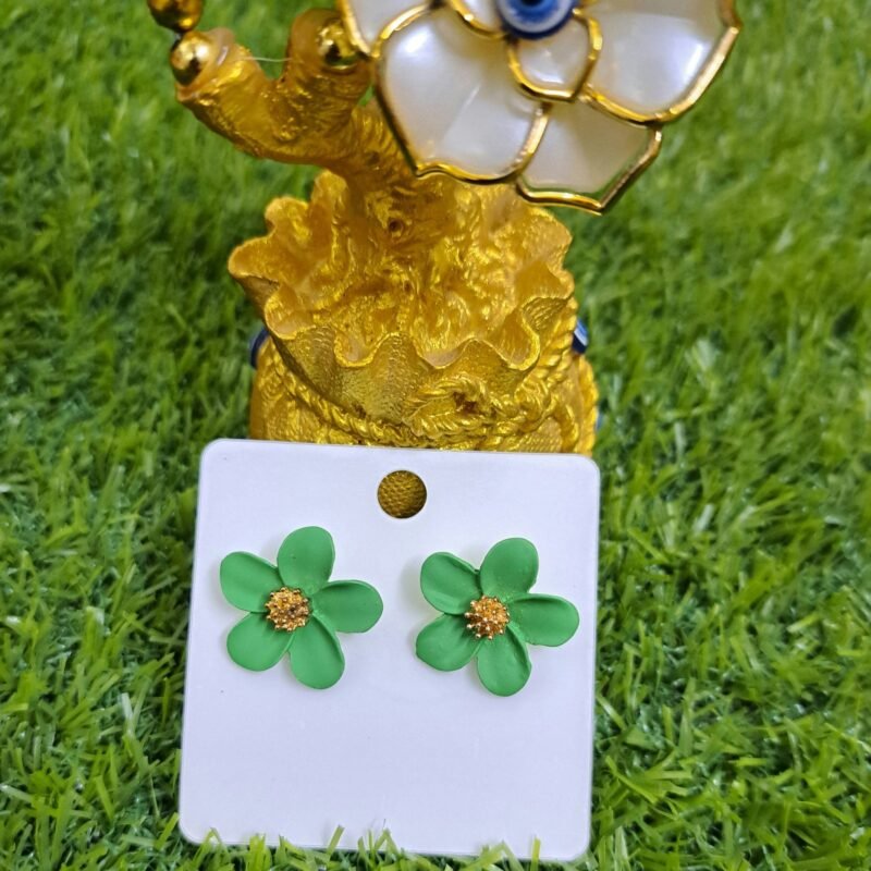 2 in 1 Trendy Hoop Earrings - Green