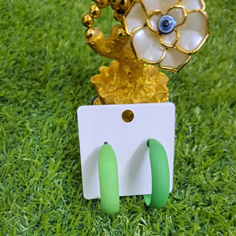 2 in 1 Trendy Hoop Earrings - Green