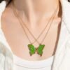 Trendy Beautiful Enamel Butterfly Pendant Locket For Girls and Women - Green