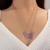 Trendy Beautiful Enamel Butterfly Pendant Locket For Girls and Women - Purple